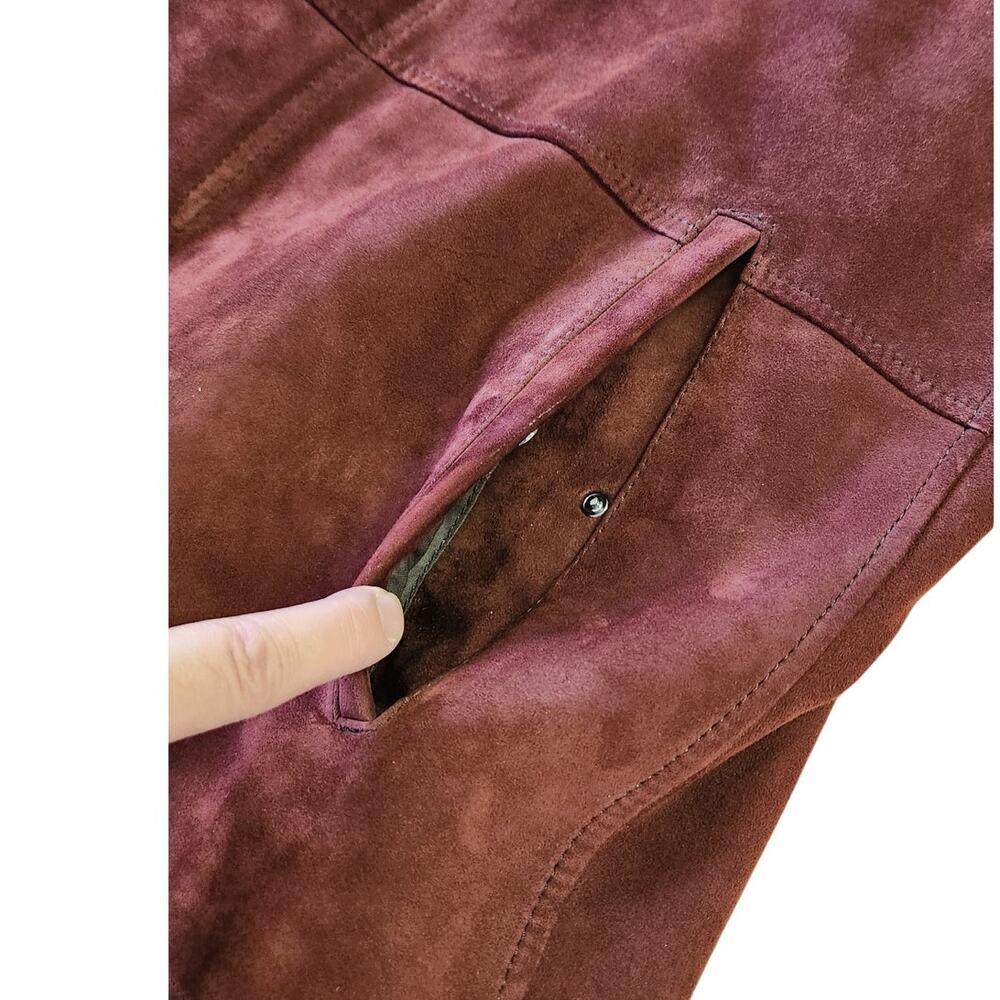 Emiliano Zapata Suede Leather Deep Burgundy Red Jacket Men Size Medium NWOT - Picture 9 of 16